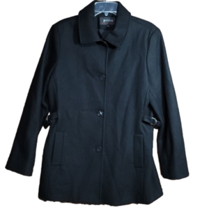 Pritti Kristen Blake Large Wool Blend Pea Coat size Large Black